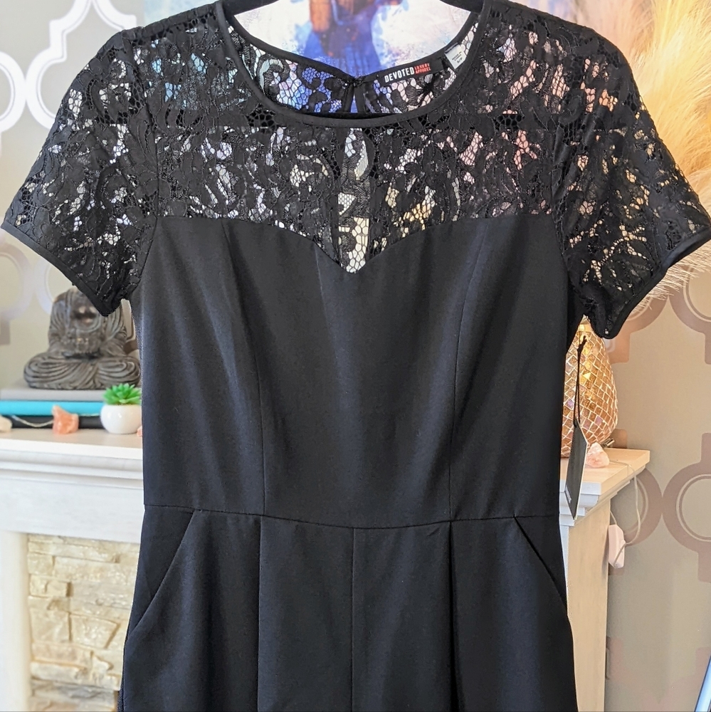 Black Dressy Romper With Pockets!